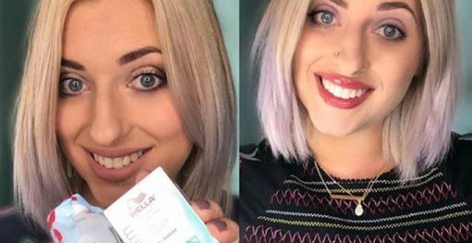 before and after using wella toner