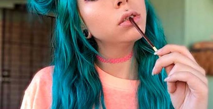 with punky color hair dye