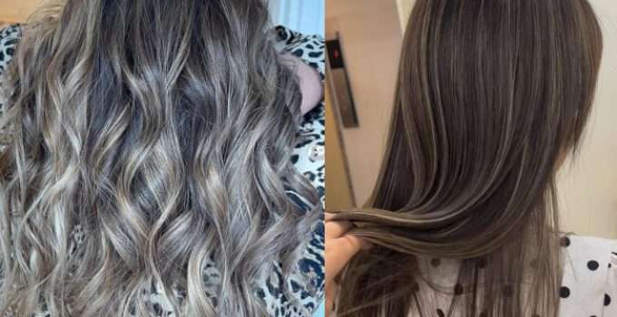 A la izquierda, una cabellera con balayage y a la derecha, una con babylights
